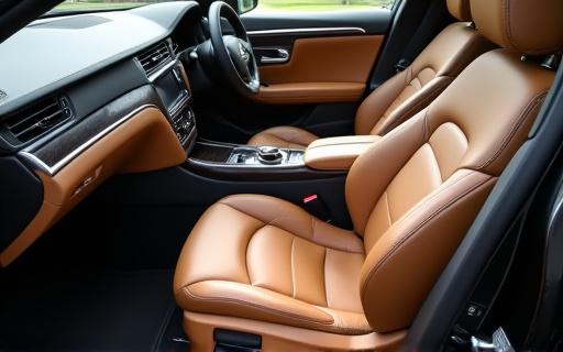 Interni auto in pelle puliti e sanificati